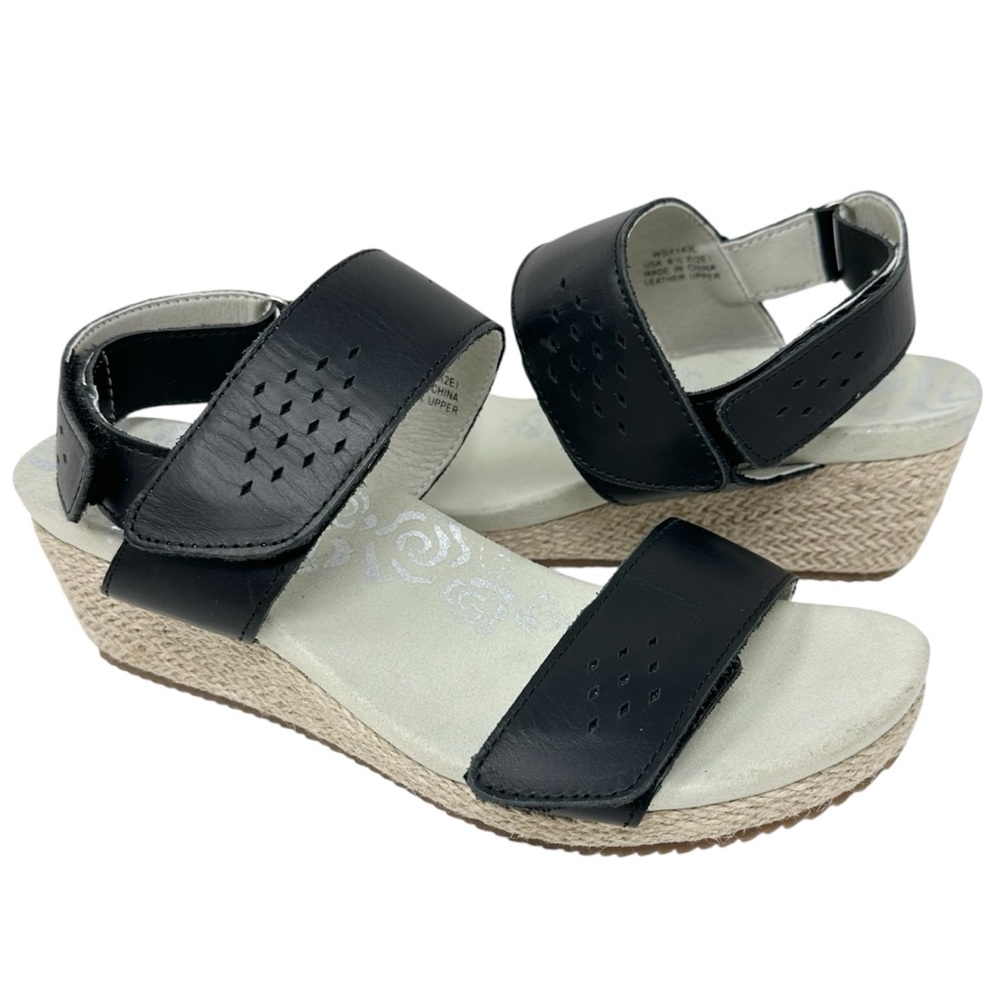 NEW Propet Madrid Women's Leather Espadrille Wedge Sandals Size 6.5 X-Wide